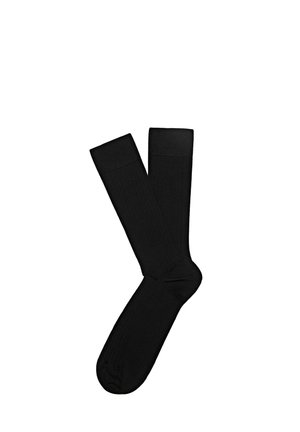 Massimo Dutti, RIBBED DRESS SOCKS - Chaussettes - black