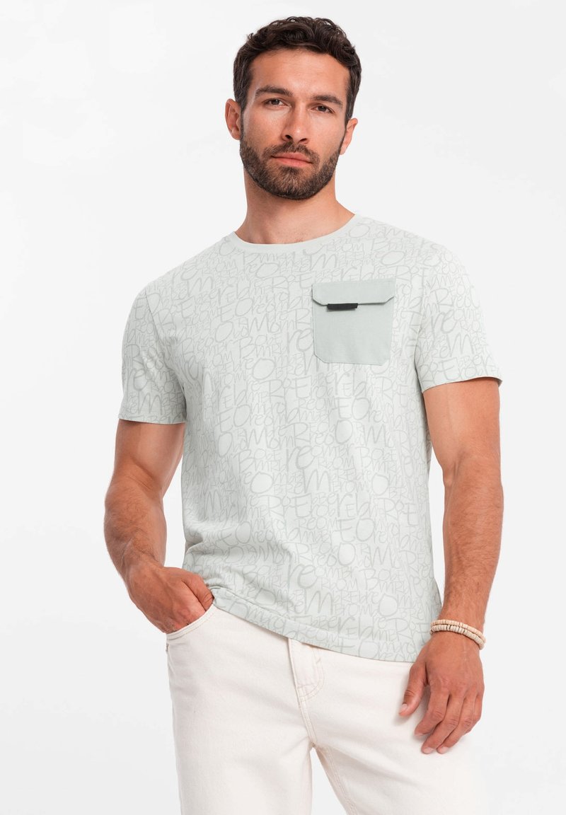 Ombre T-shirt imprimé - white light mint