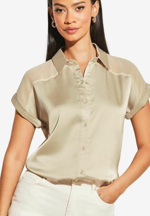 Lipsy SHORT SLEEVE  REGULAR FIT - Button-down blouse - gold
