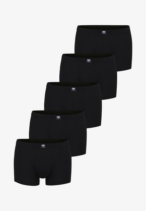 Zwarte katoenen boxershorts met een strakke pasvorm, elastische tailleband en een logo-detail aan de voorkant. Set van vijf identieke paren.