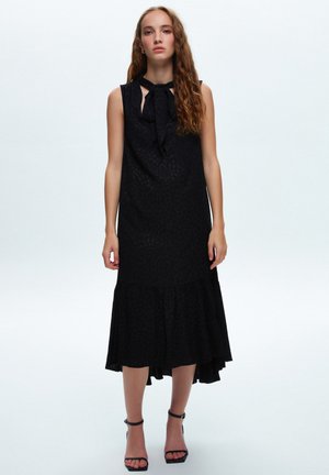 NECK SCARF DETAILED FLOUNCED - Day dress - black