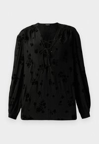 TAMELA SOFT FLOCK FLOWERS - Pusero - black