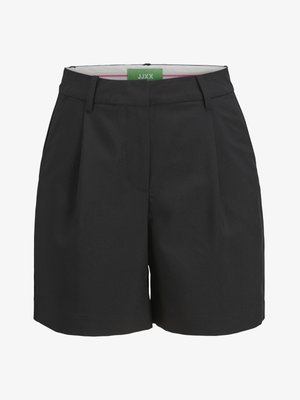 Juodi aukšto liemens siūti šortai su diržo kilpomis ir priekinio užtrauktuko užsegimu, vidinėje liemens juostoje pažymėti JJXX.