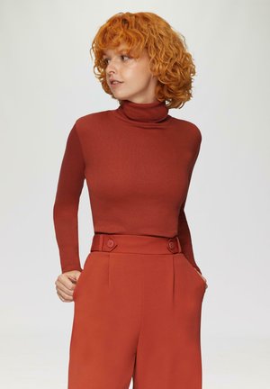 MIT ROLLKRAGEN - Longsleeve - rostrot