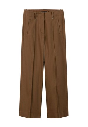 Luisa Cerano, LUISA CERANO TWILL-WIDELEG-PANTS - Trousers - dark terracotta