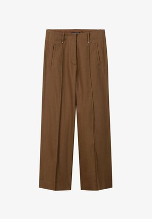 Luisa Cerano, LUISA CERANO TWILL-WIDELEG-PANTS - Trousers - dark terracotta