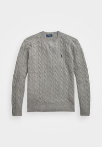 CABLE KNIT WOOL CASHMERE JUMPER - Pullover - fawn grey heather