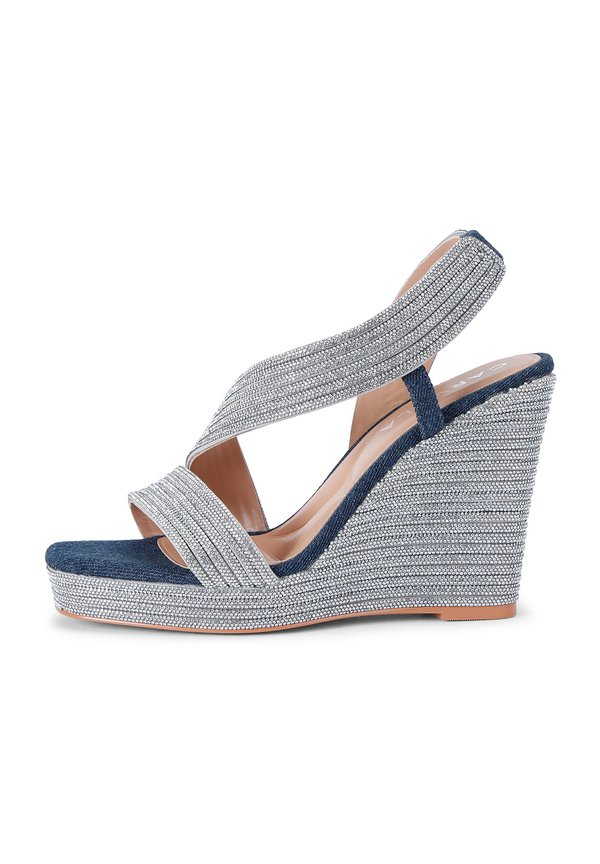 GALA JEWEL - Plateausandalette - denim