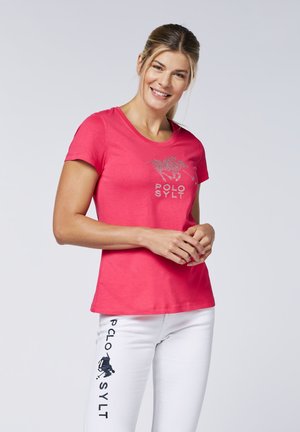 MIT EDLEN STRASS STEINEN - Print T-shirt -  raspberry