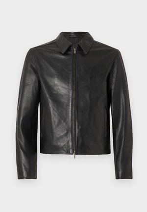 SLIM JACKET - Leather jacket - black