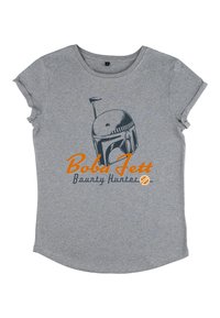 Henry Tiger BOOK OF BOBA FETT BOBA HELMET - Triko s potiskem - melange grey