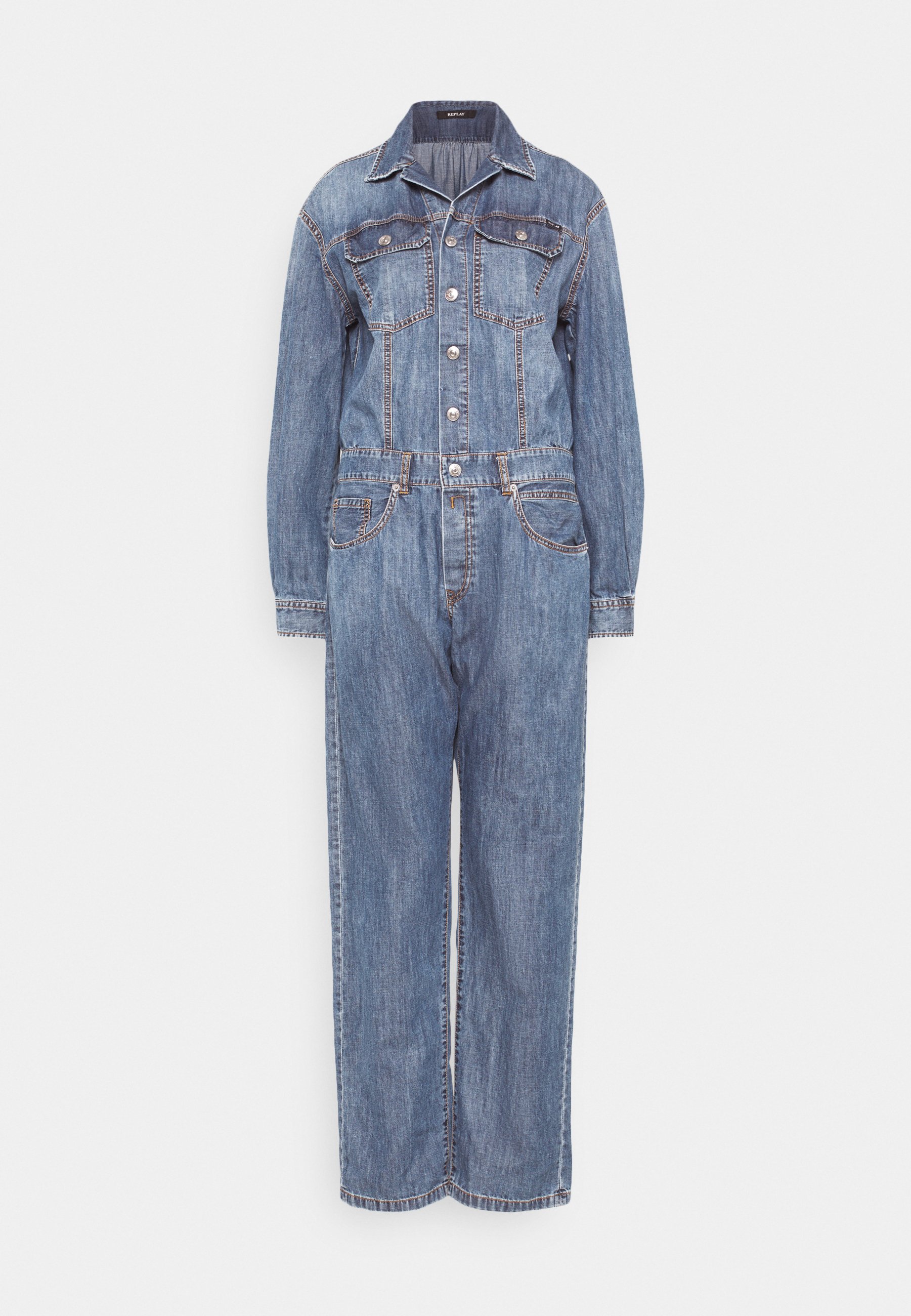 Replay Jumpsuit - medium blue/Blauw denim/bluedenim - Zalando.nl
