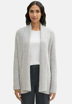 TOM TAILOR MIT STRUKTUR - Strickjacke - morning grey melange