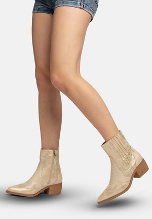 Cowboy-/Bikerstiefelette - gold