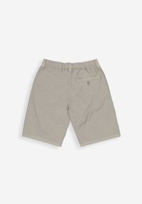 Khaki shorts van lichtgewicht stof, met een elastische tailleband, een achterzak met knoopsluiting en een relaxte pasvorm.