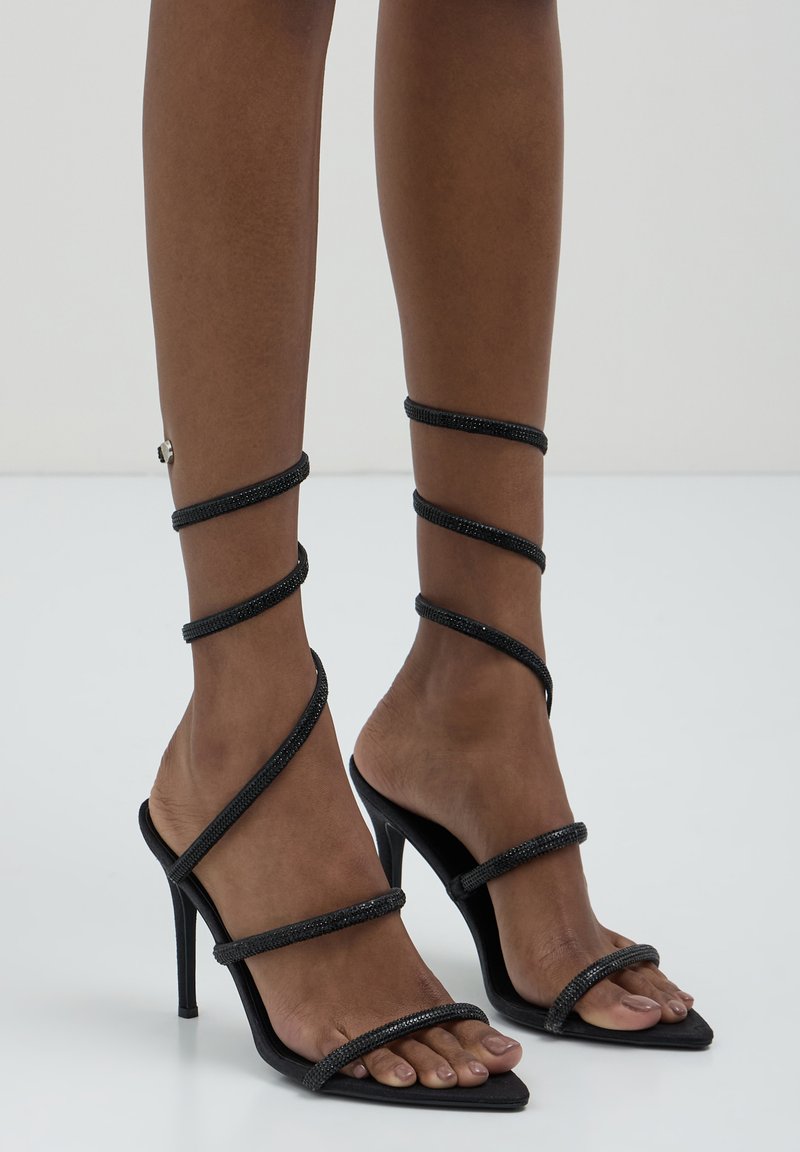 Calliope STRASS SERPENTE - Sandali con tacco - ultrablack