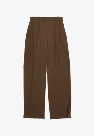 Marks & Spencer, DOUBLE PLEAT CUFF DETAIL TROUSERS. - Bukser - moss