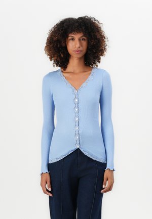 Rosemunde RWBABETTE V NECK CARDIGAN - Neuletakki - blue heaven