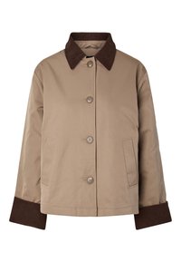 Pieces PCJORMA SHORT PADDED JACKET - Veste mi-saison - greige/hot fudge