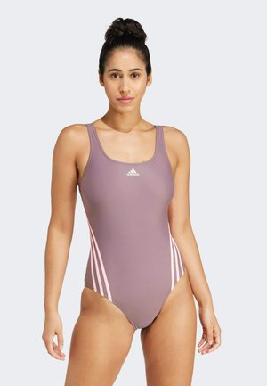 adidas Sportswear 3-STRIPES - Maillot de bain - shadow fig   pink spark