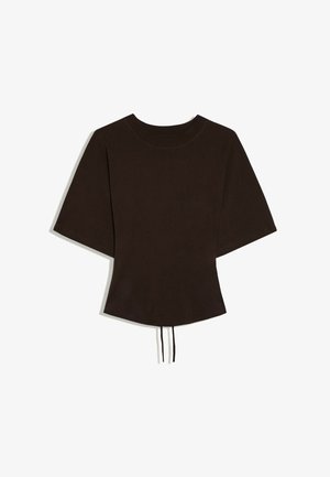 Bershka, SHORT SLEEVE CORSET - T-SHIRT - T-shirt imprimé - dark brown