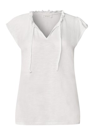 Street One Studio, DROPPED SHOULDER SHIRT MIT SPLIT NECK - Camiseta básica - white