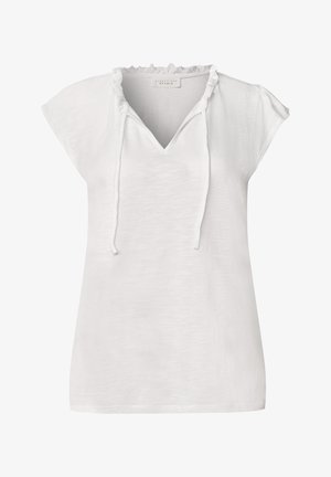 Street One Studio, DROPPED SHOULDER SHIRT MIT SPLIT NECK - Camiseta básica - white