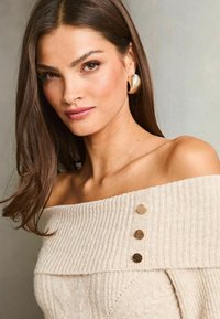 Lipsy REGULAR FIT - EYELASH BARDOT - Svetr - beige