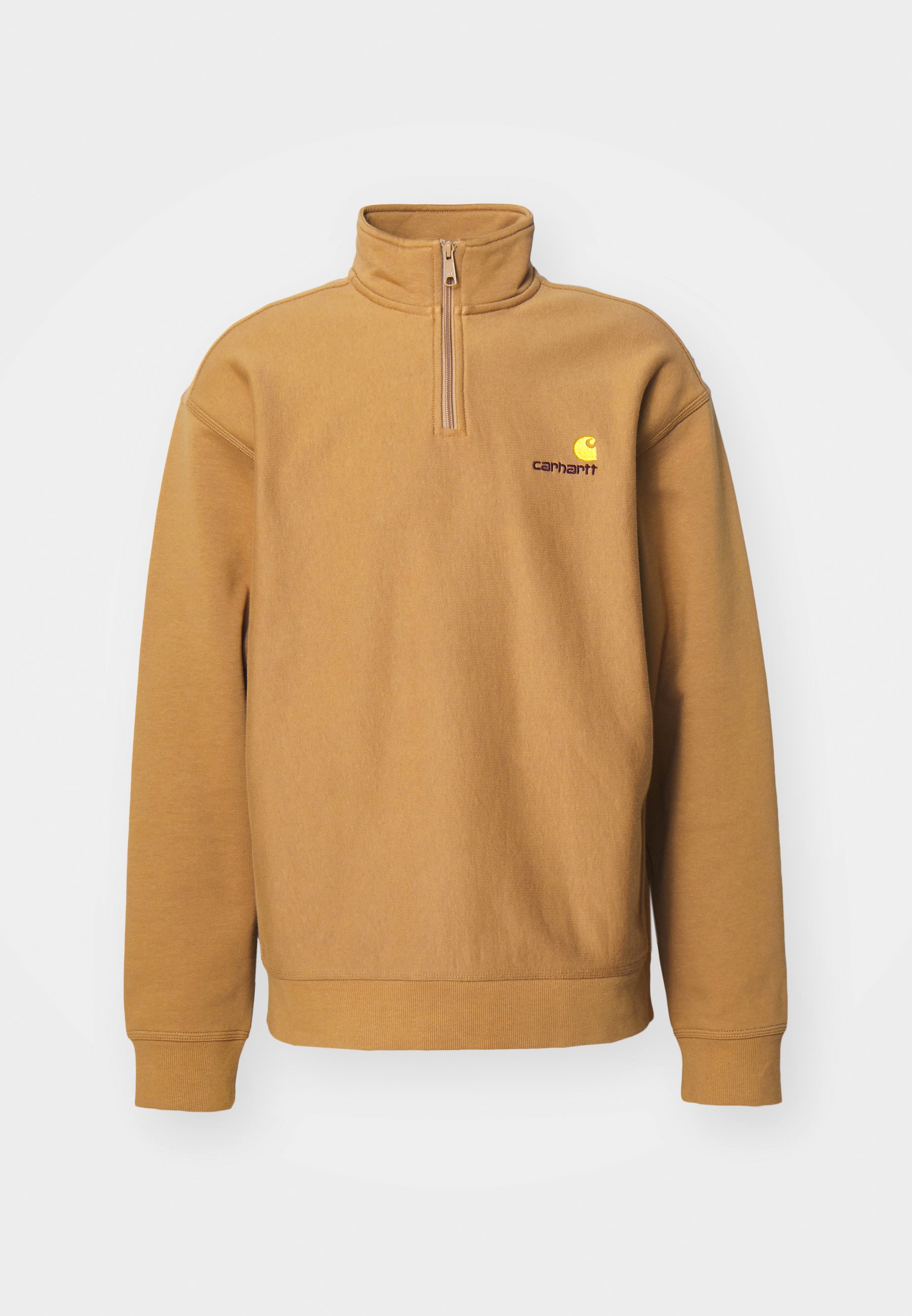 【myhartt.id】 Carhartt WIP HALF ZIP AMERICAN SCRIPT - Sweatshirt - peanut