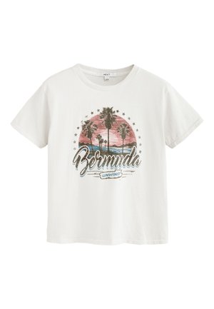 Next, REGULAR FIT - GRAPHIC WASHED CREW NECK SLIMLINE T-SHIRT  . - T-shirt con stampa - white