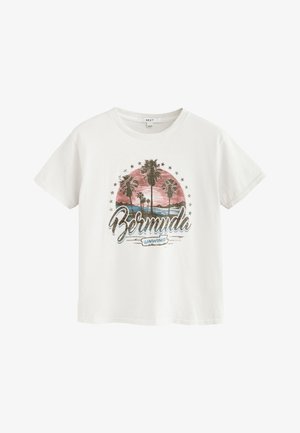 Next, REGULAR FIT - GRAPHIC WASHED CREW NECK SLIMLINE T-SHIRT . - T-shirt print - white
