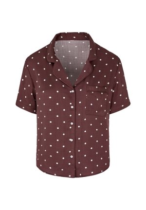 Hunkemöller, HUNKEMÖLLER PYJAMA JACKET SATIN - Pyjama top - brown