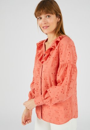 Damart, À VOLANTS BRODERIE - Blouse - Peach