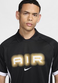 Nike Sportswear AIR - Polo krekls - black white metallic gold