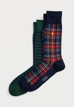 STRIPED & PLAID TROUSER SOCK 2-PACK - Sokid - navy/ hunter
