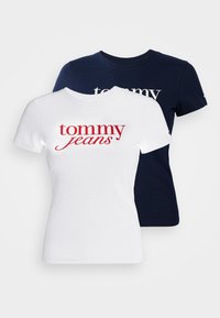 ESSENTIAL LOGO TEE 2 PACK - Marškinėliai su spaudiniu - ecru/dark night navy
