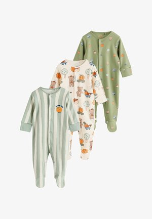 Next, REGULAR FIT - BABY SLEEPSUITS 3 PACK - Pijama - sage green pumpkin