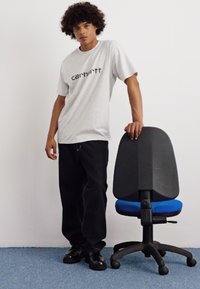 Carhartt WIP SCRIPT - Print T-shirt - ash heather/duck blue