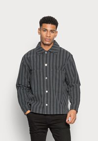 Weekday BRYANT STRIPED - Casaco de ganga - dark grey