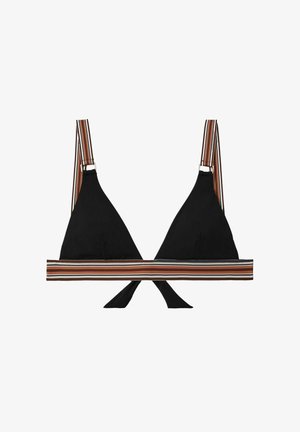 Reiss YVE STRIPED STRAP - Bikini-Top - black brown