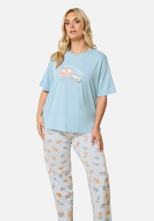 Yours Clothing, PLUS SIZE PYJAMAS. SET - Pyjamas - light blue