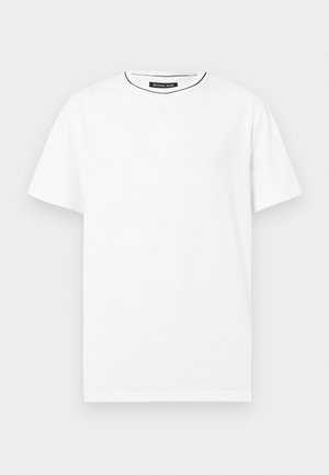 Effen wit T-shirt met korte mouwen en een ronde hals, met een klein zwart label van Michael Kors binnenin de halslijn.
