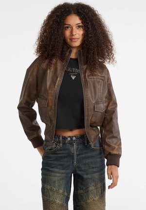 Faux leather jacket - braun