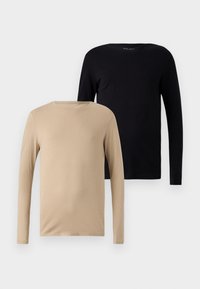 2 PACK - Topper langermet - beige/black