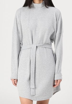 Strickkleid - mottled light grey