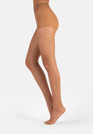 LARGE FISHNET TIGHTS WITH BOXER BRIEF - Collant - nude