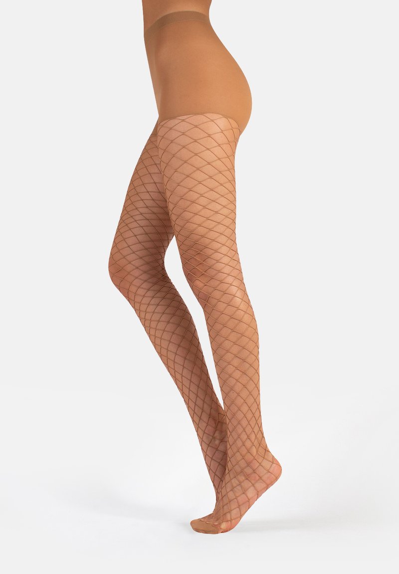 Calzitaly LARGE FISHNET WITH BOXER BRIEF - Rajstopy