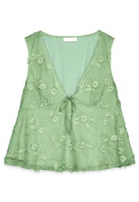 NA-KD FLOWY V-NECK  - Bluse - green