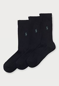 RIBBED CREW SOCK 3 PACK - Chaussettes - black