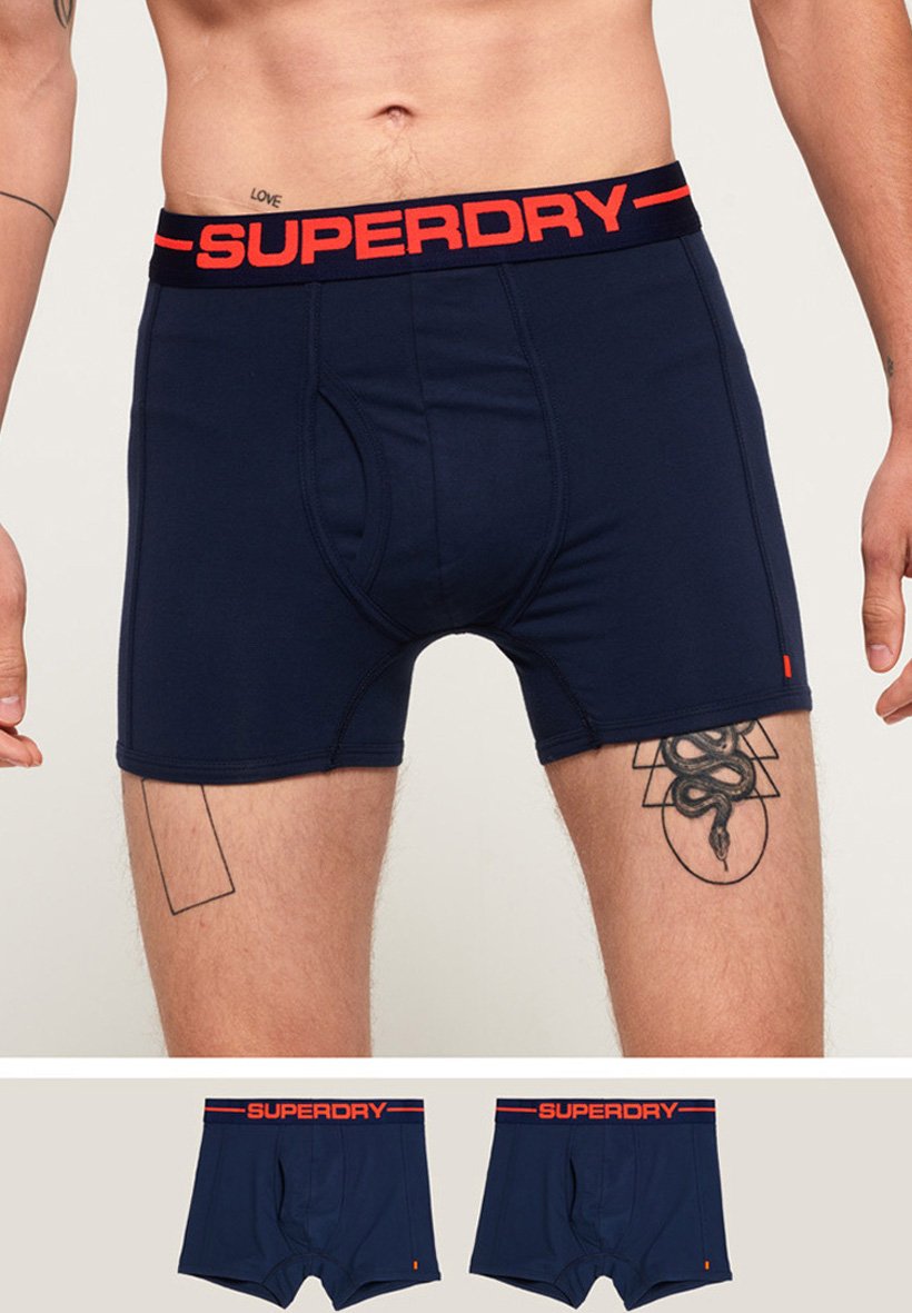 Superdry DOUBLE PACK - Boxershort - blue/Blauw - Zalando.nl